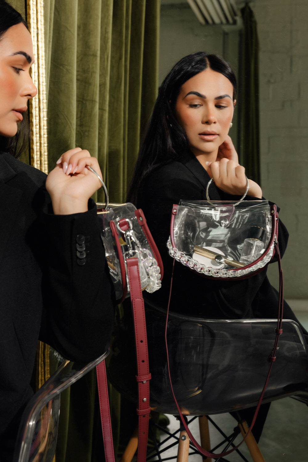 Clear Semi-Circle Crossbody