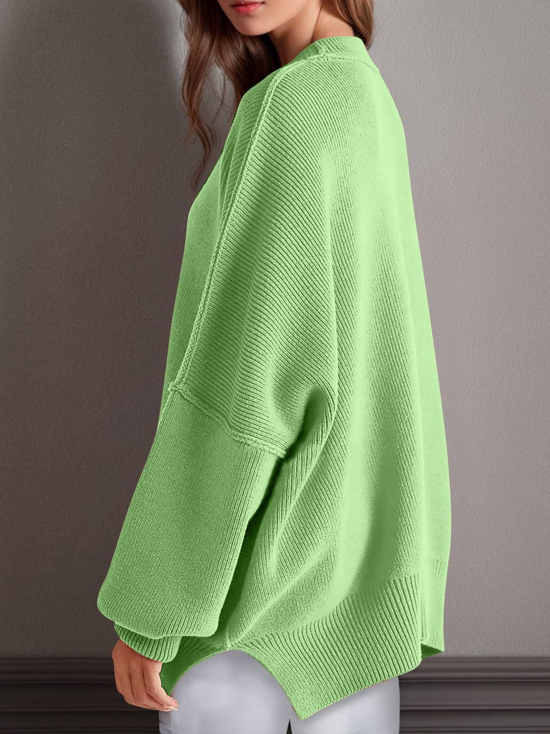 Mandy Side Slit Sweater  Oversized Pullover Sweater