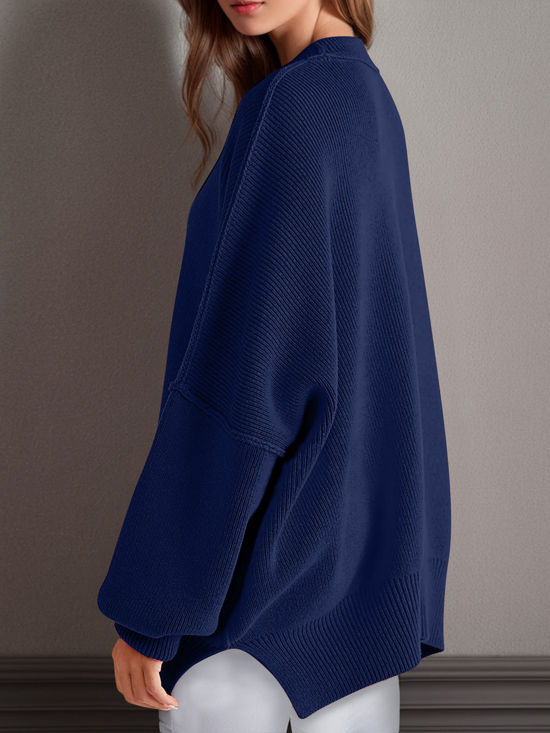 Mandy Side Slit Sweater  Oversized Pullover Sweater