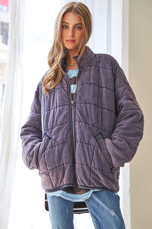 Shenanigans Washed Soft Comfy Quilted Jacket