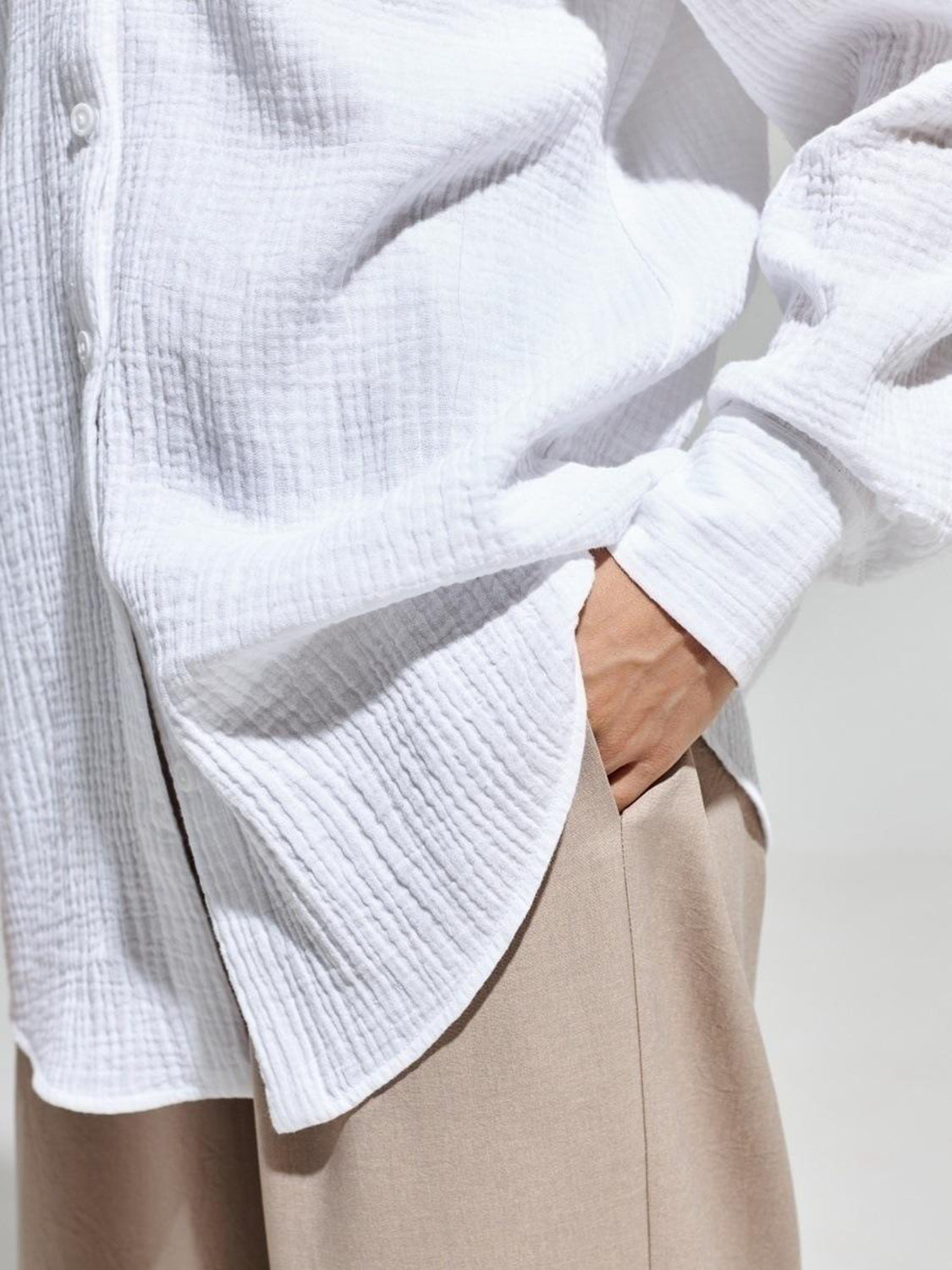 Savannah Textured Cotton Long Sleeve Shirt