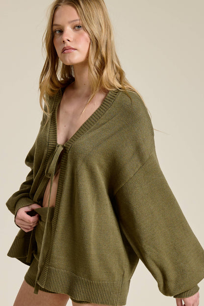 Take A Selfie Cardigan and Shorts Set