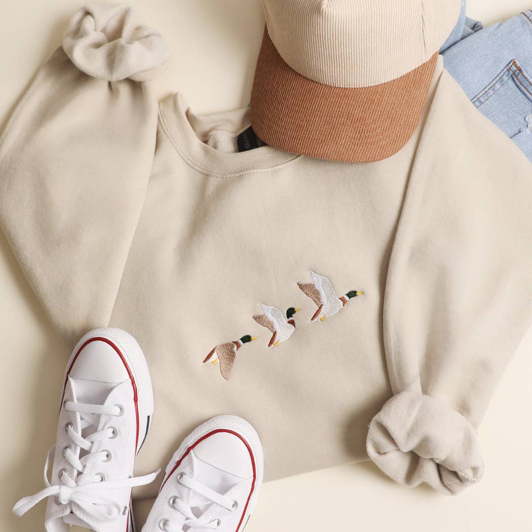 Flying Mallard Embroidered Heavyweight Fleece Sweatshirt