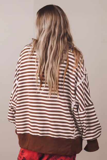 Morgan Split Hem Loose Pullover Sweatshirt