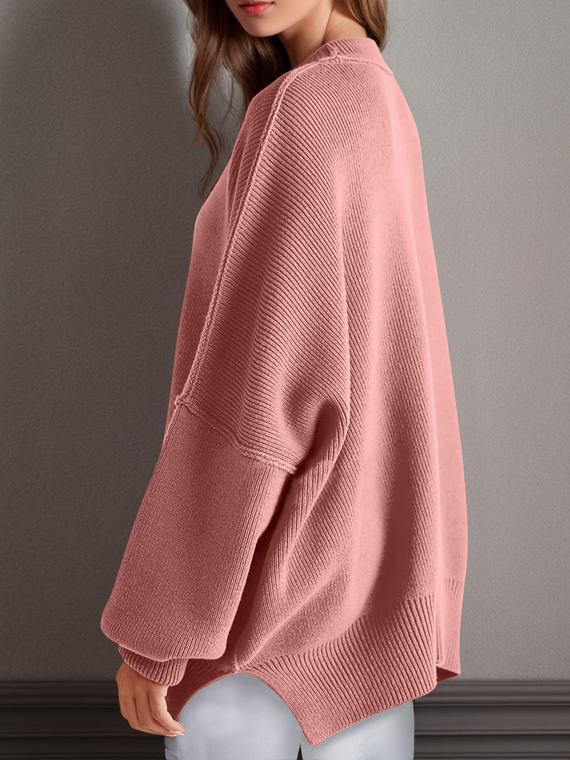 Mandy Side Slit Sweater  Oversized Pullover Sweater