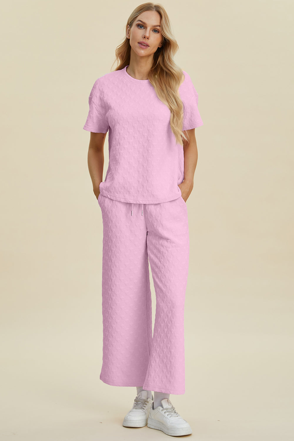 Double Take Melanie Short Sleeve Top and Pants Set