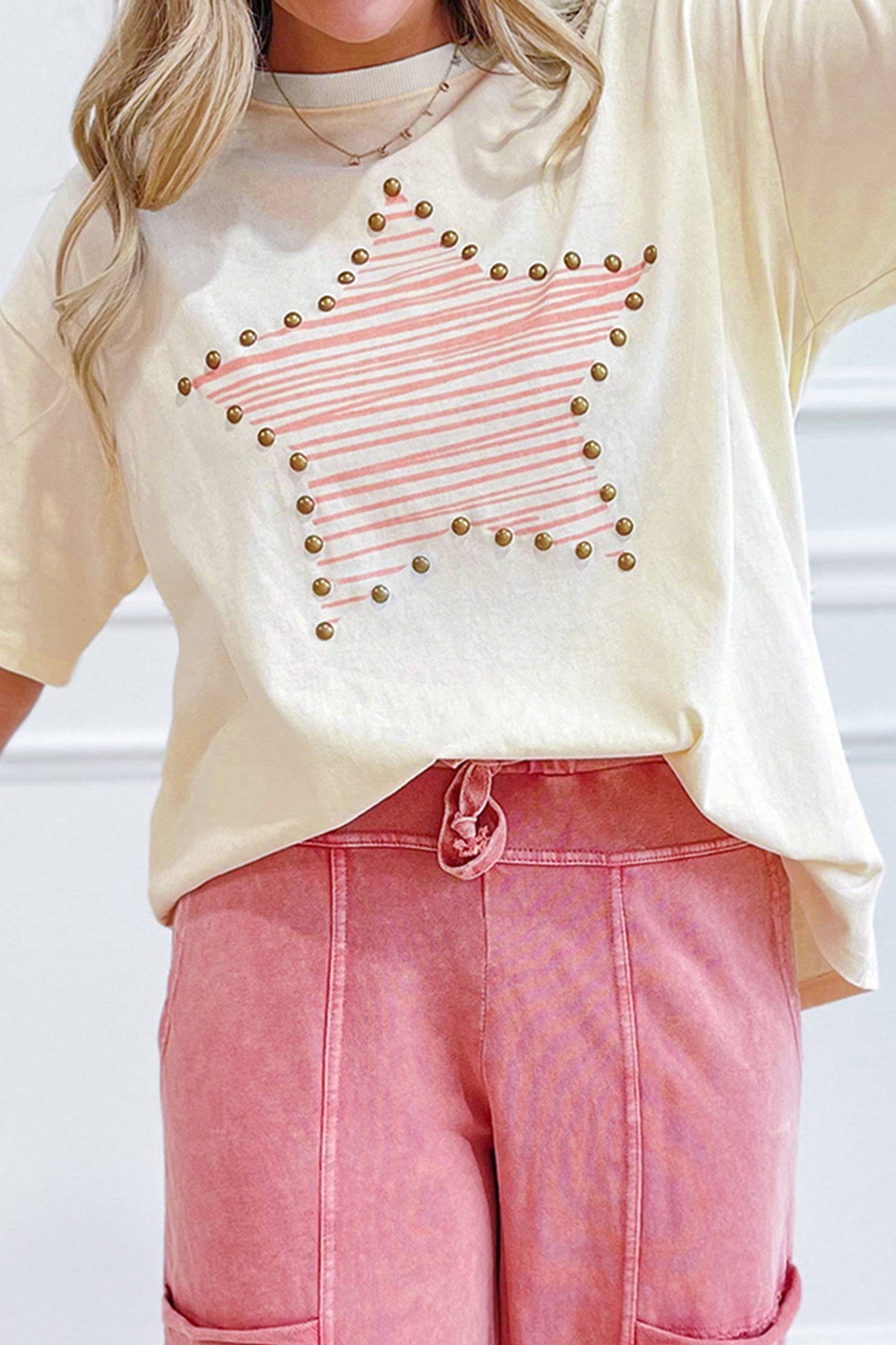 Star Point Cotton Tee Top