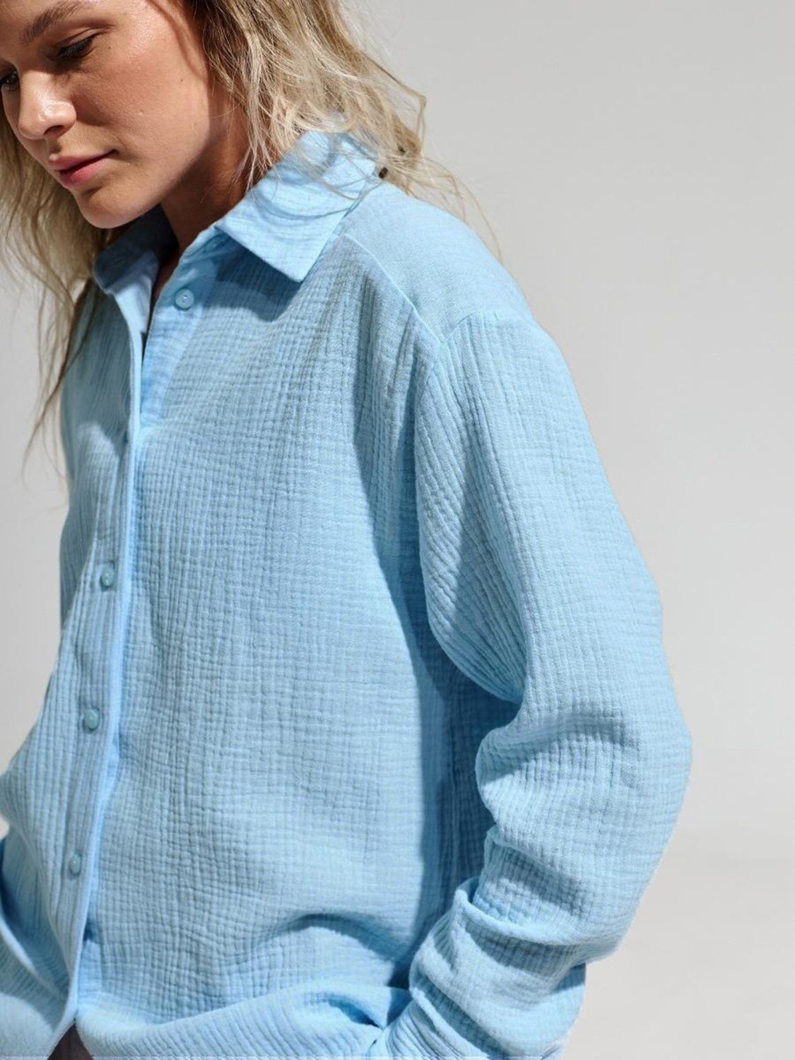 Savannah Textured Cotton Long Sleeve Shirt