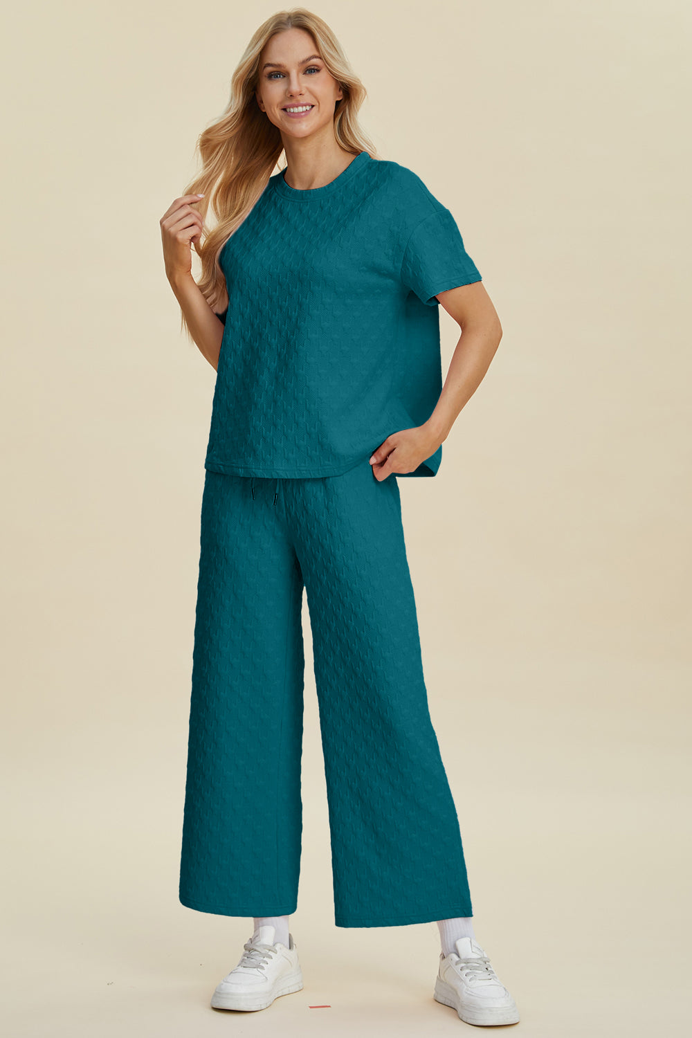 Double Take Melanie Short Sleeve Top and Pants Set