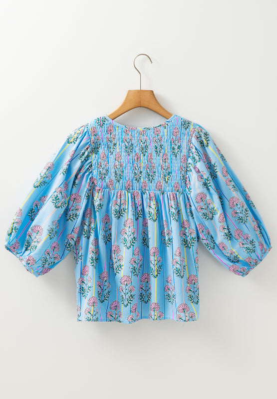 Floral Palisades Smocked Top