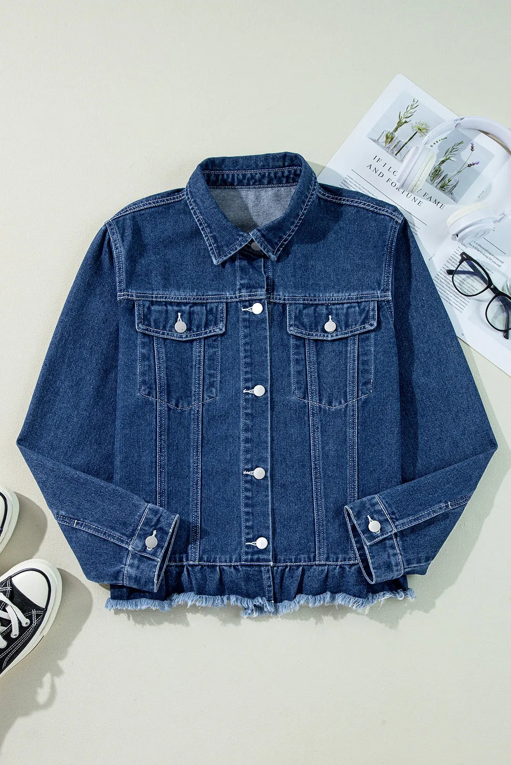 Jasper Ruffle Denim Jacket