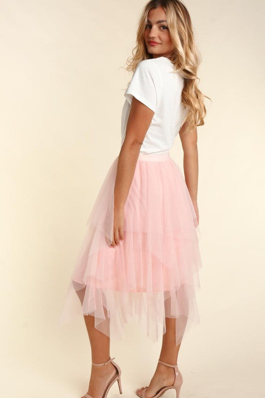 See The Sun Tulle Midi Skirt With Lining