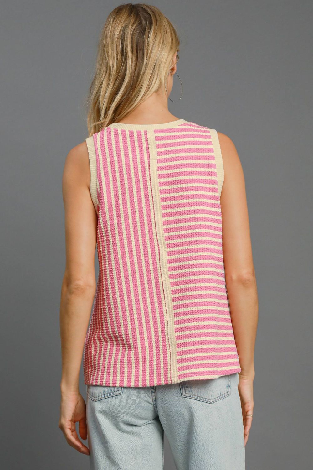 Umgee Pink Striped Tank