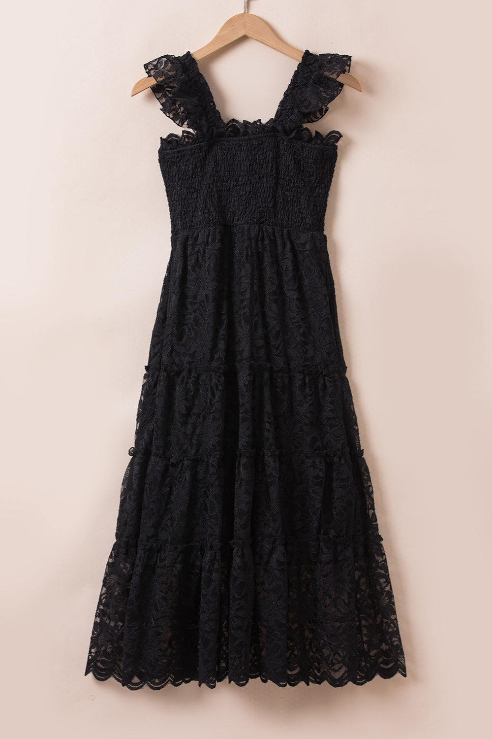 Brandy All Over Lace Ruffled Midi Dress