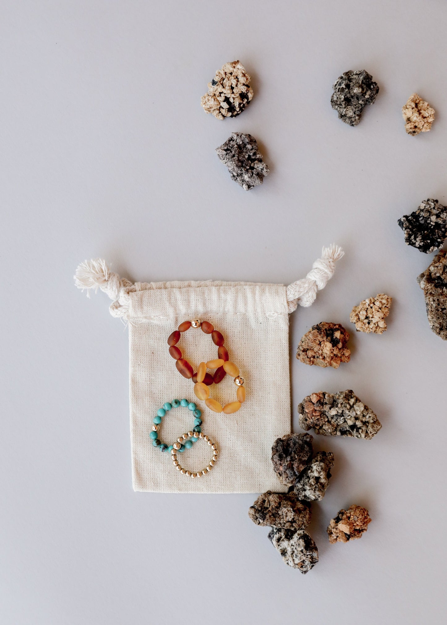 14k Gold Filled || Beaded Stretch Ring || Stackable