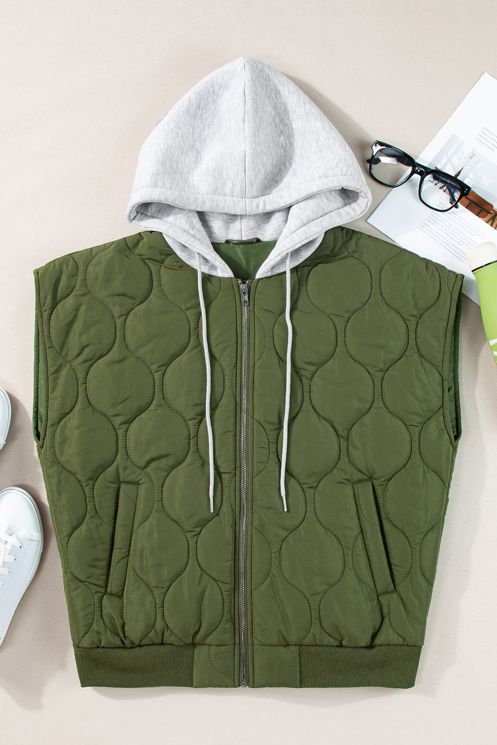 Marcie Hooded Quilted Vest Coat