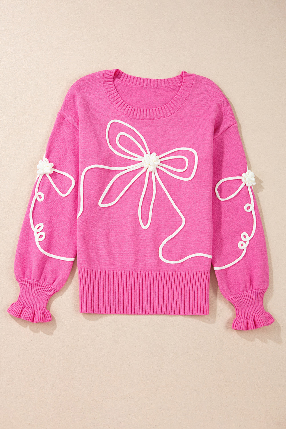 Brighter With Bows Embroidered Sweater