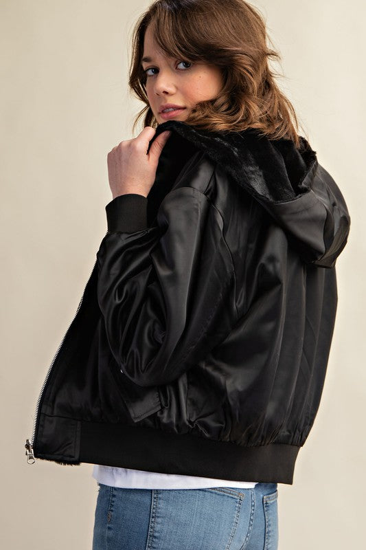 Cleo Fur Lined Bomber Jacket