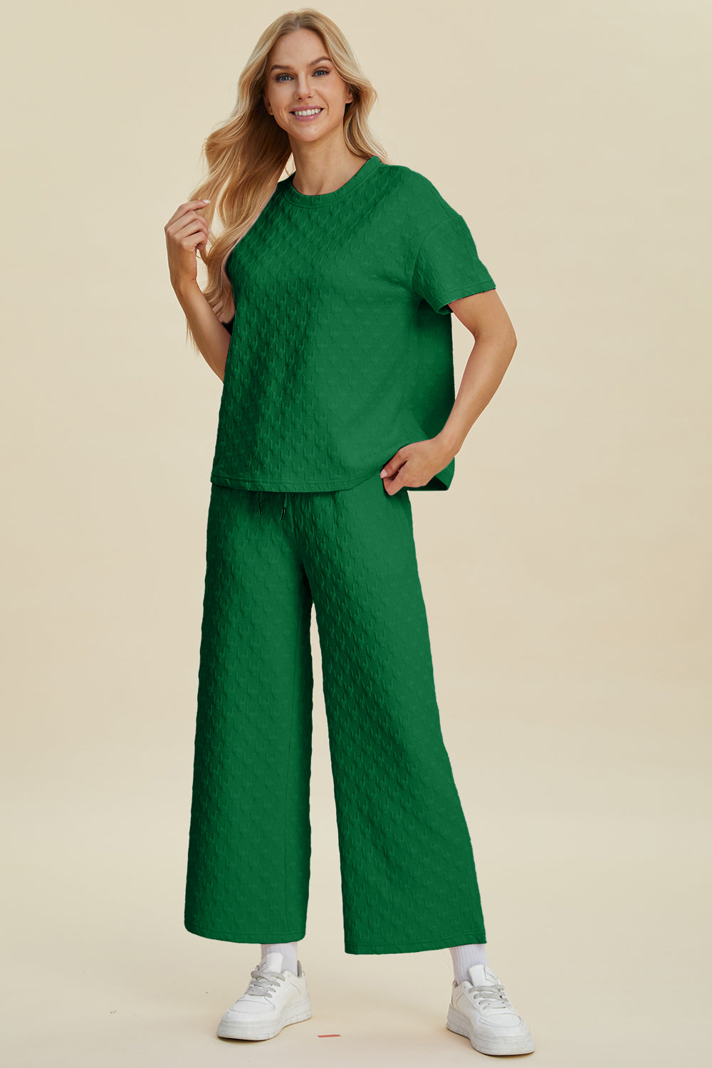 Double Take Melanie Short Sleeve Top and Pants Set