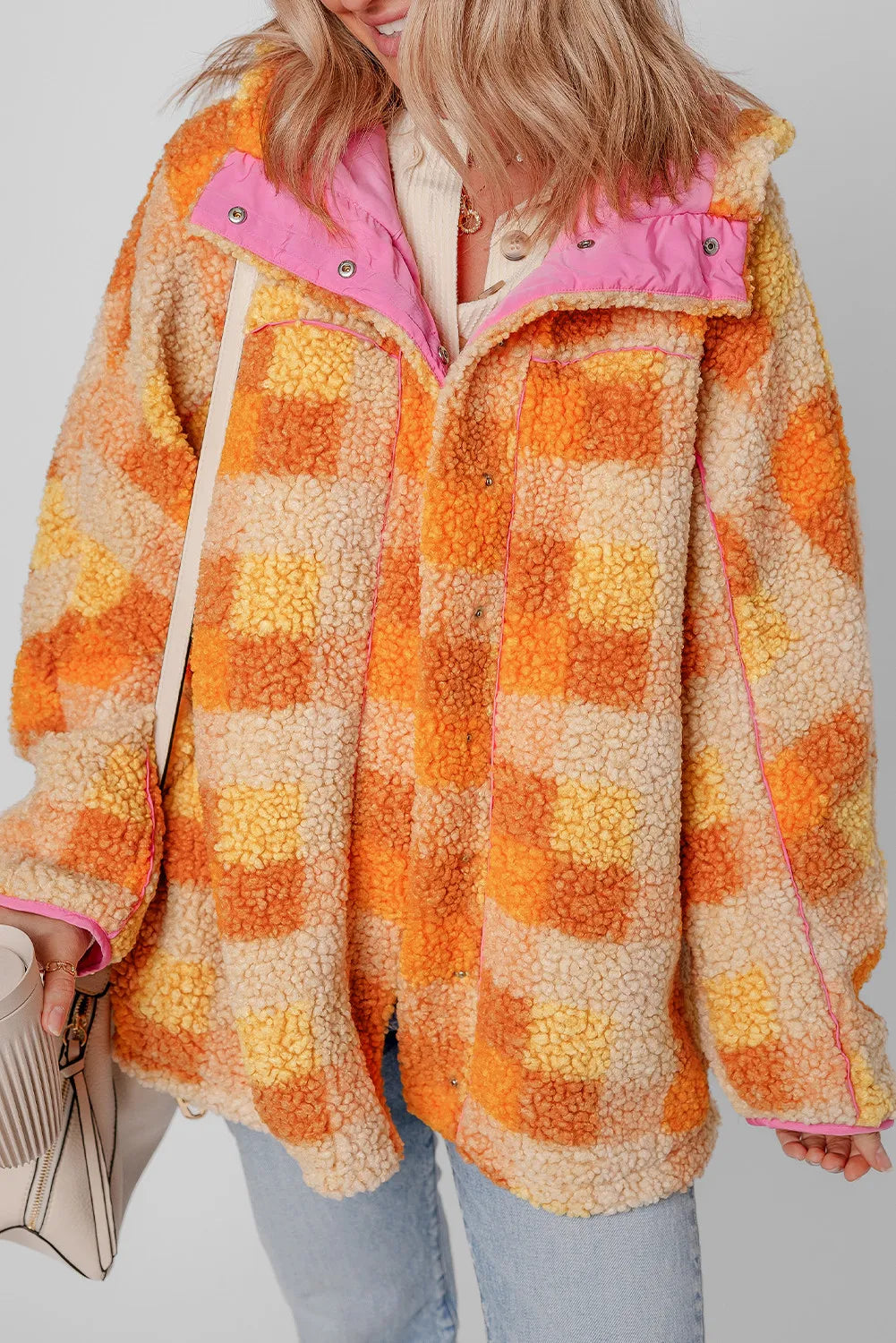 The Emily Plaid Sherpa Hooded Jacket