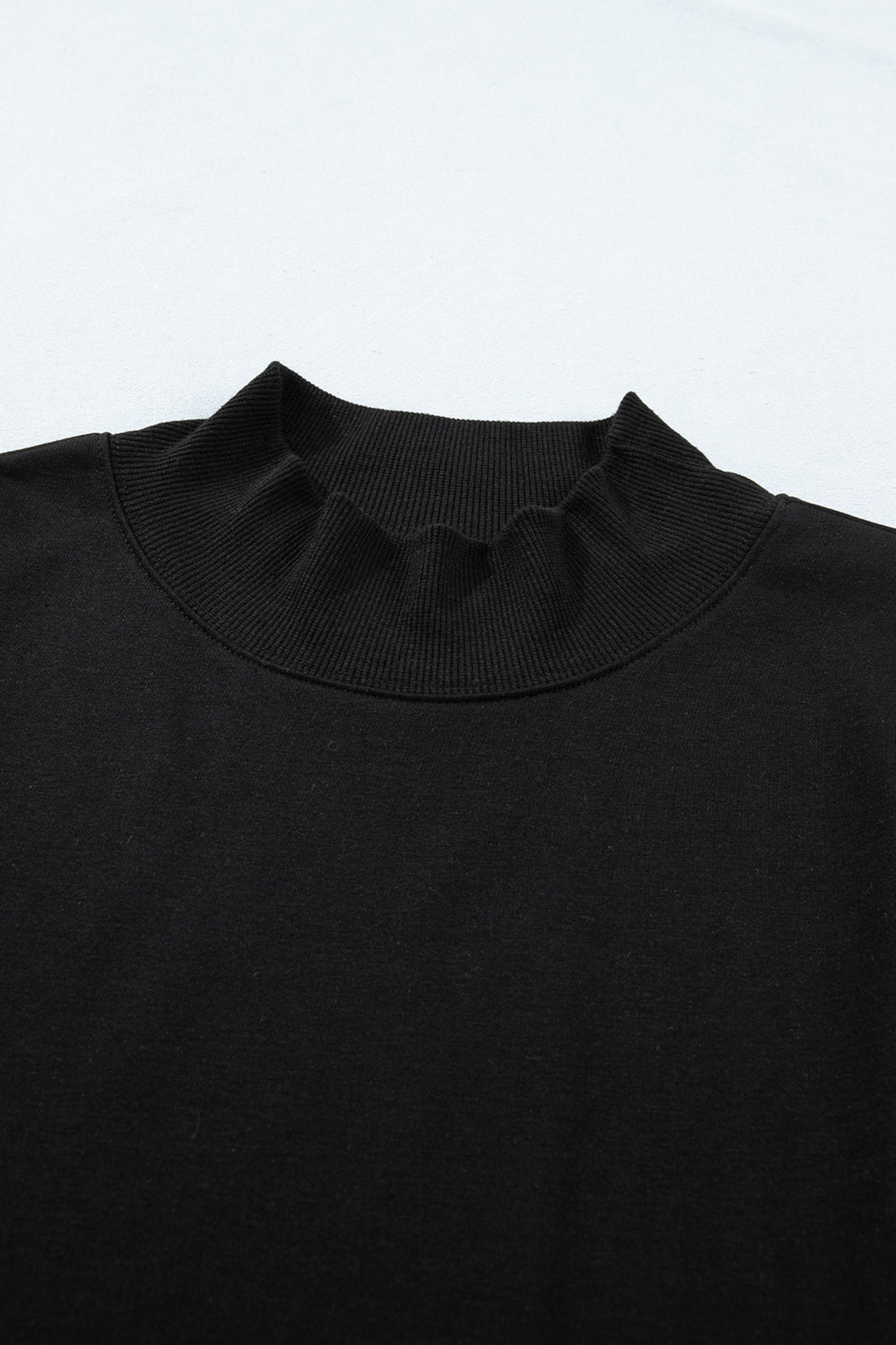 Solid Mock Neck Cap Sleeve Oversized Top
