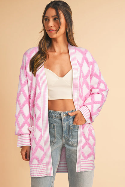 Pink Rhombus Cardigan