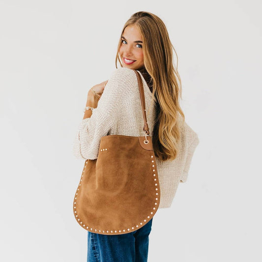 Rosalie Hobo Bag Dark Roast Suede