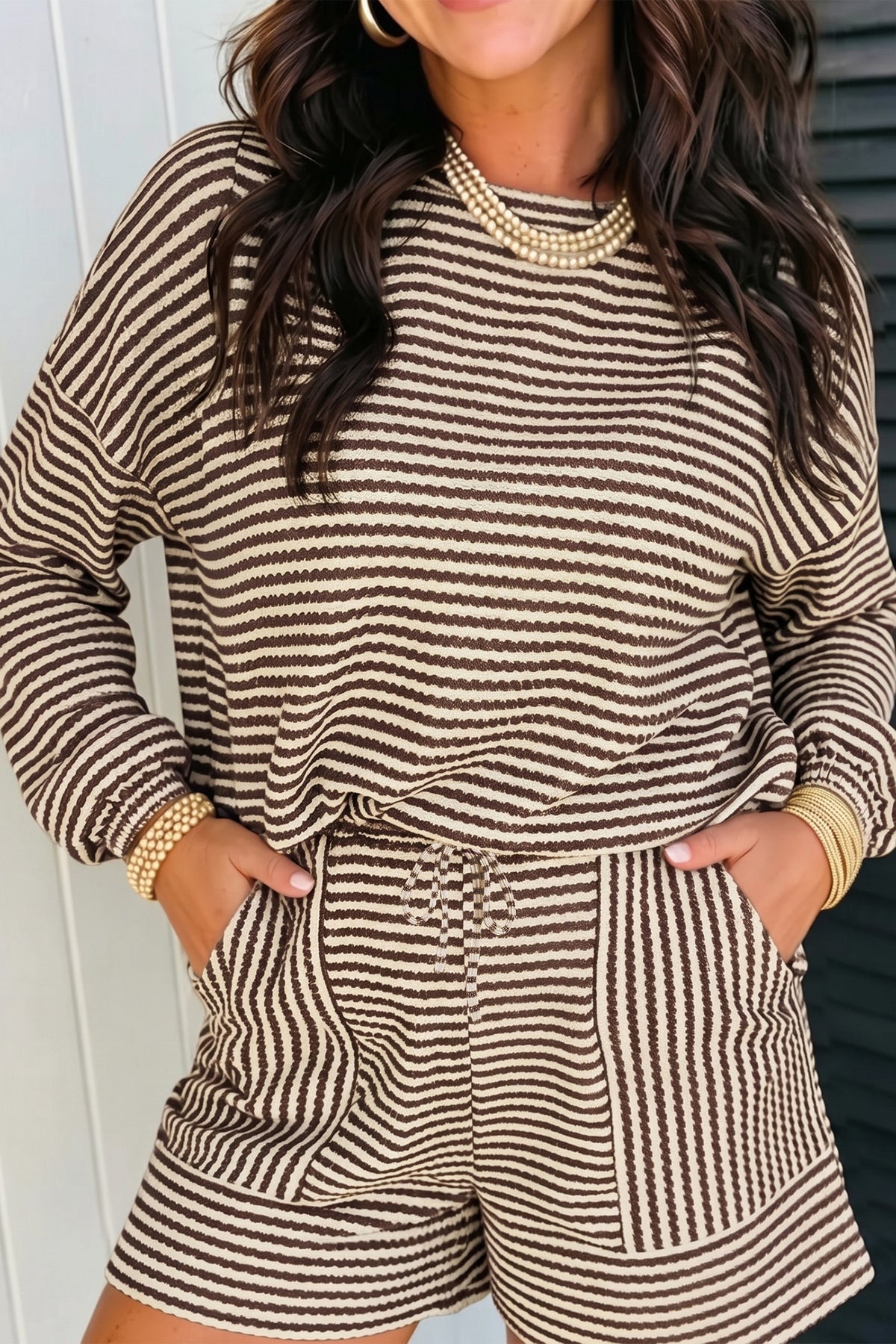Lucky Enough Striped Shorts Set