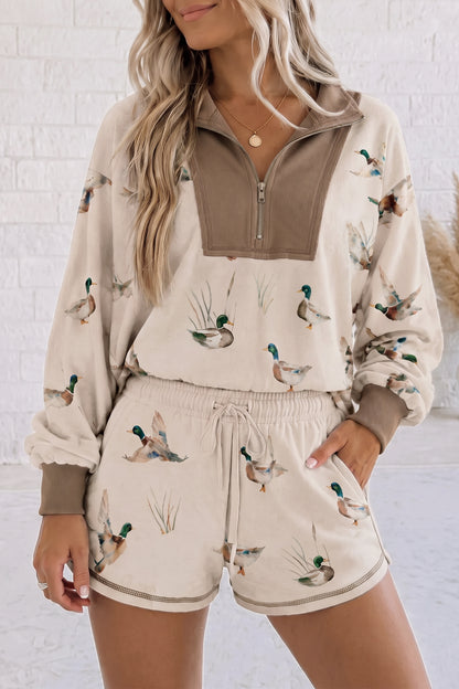 Mallards All Day Zip Pullover and Shorts Set