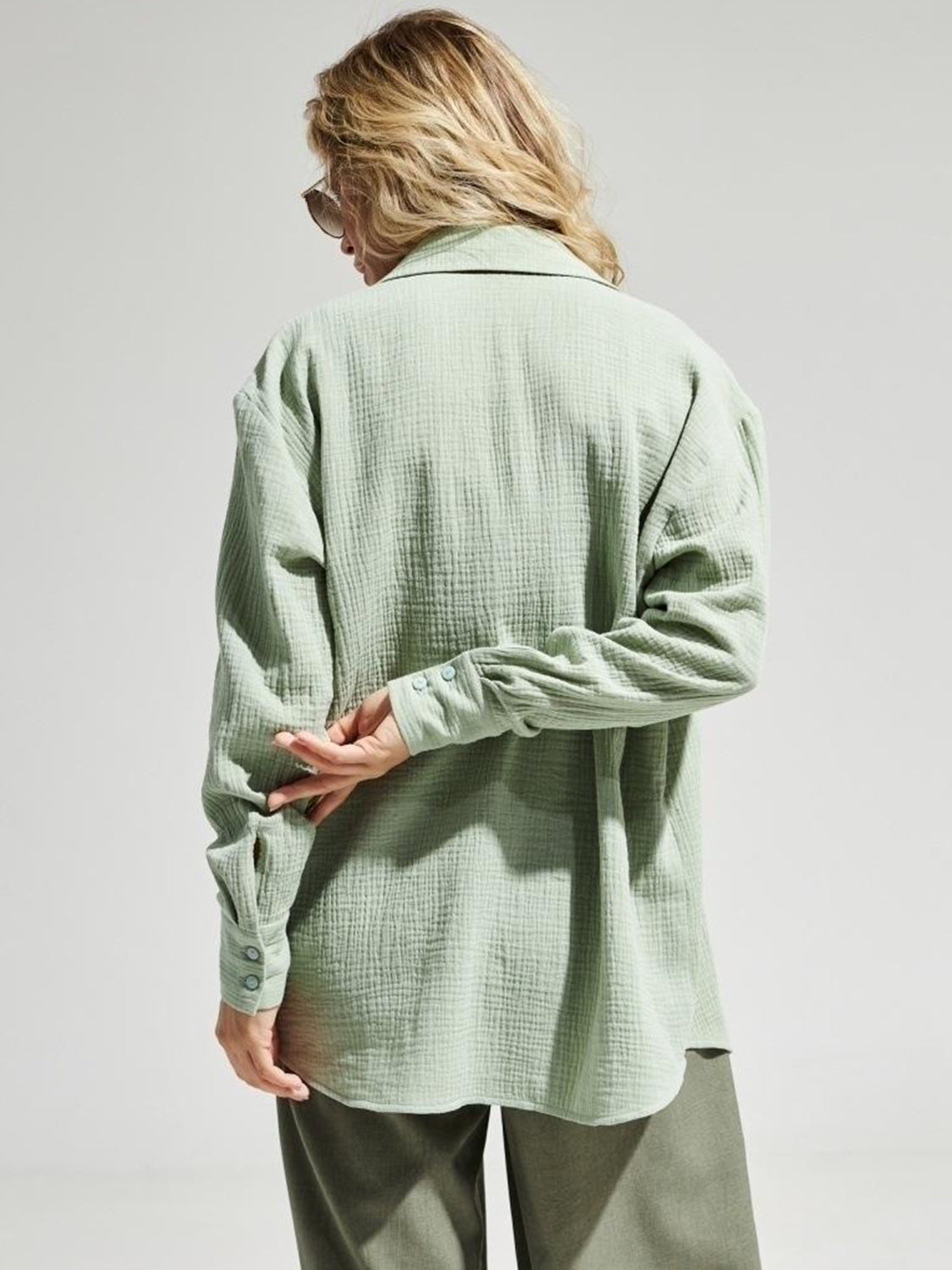 Savannah Textured Cotton Long Sleeve Shirt