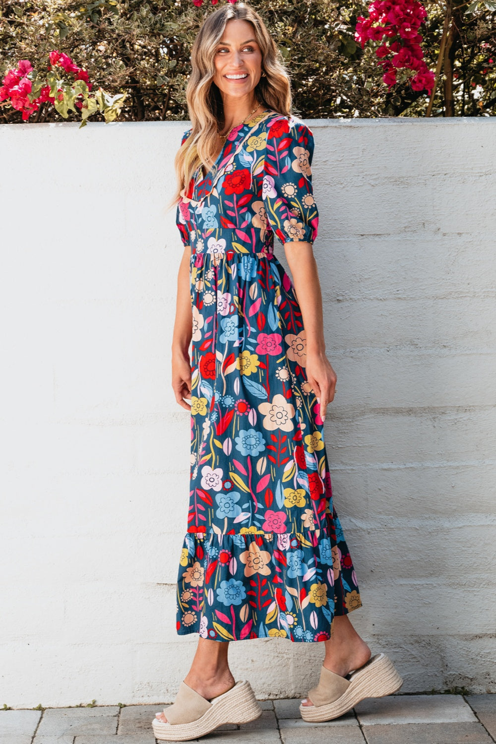 Fields of Floral Midi Dress