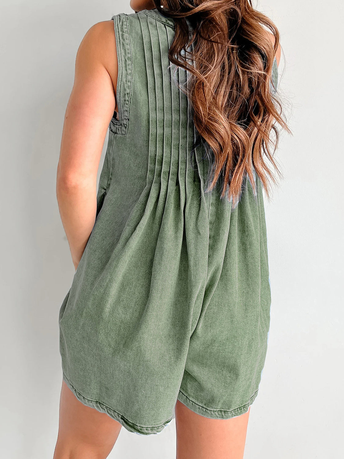 Riley Front Tie Romper with Pockets