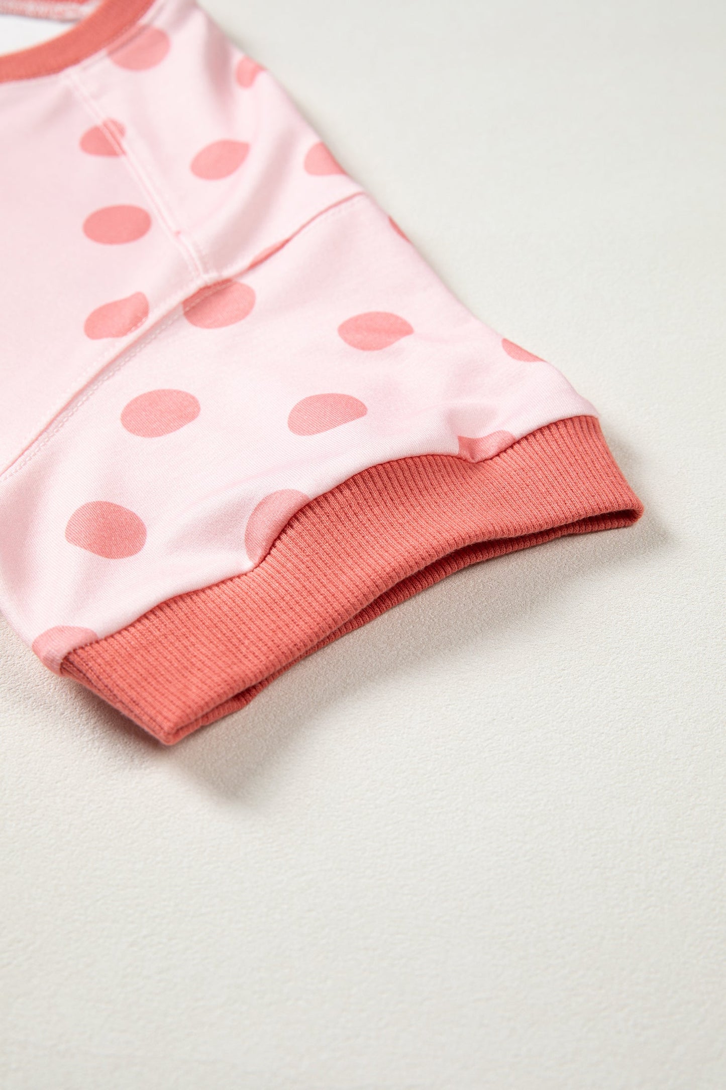 Colorblock Polka Dot Short Sleeve Tee