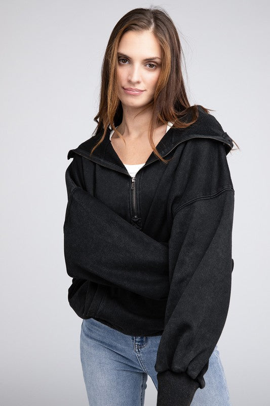 Bibi Stitch Detailed Elastic Hem Hoodie