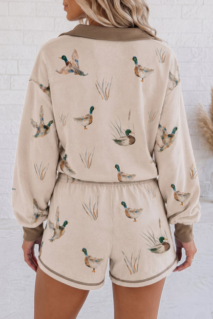 Mallards All Day Zip Pullover and Shorts Set