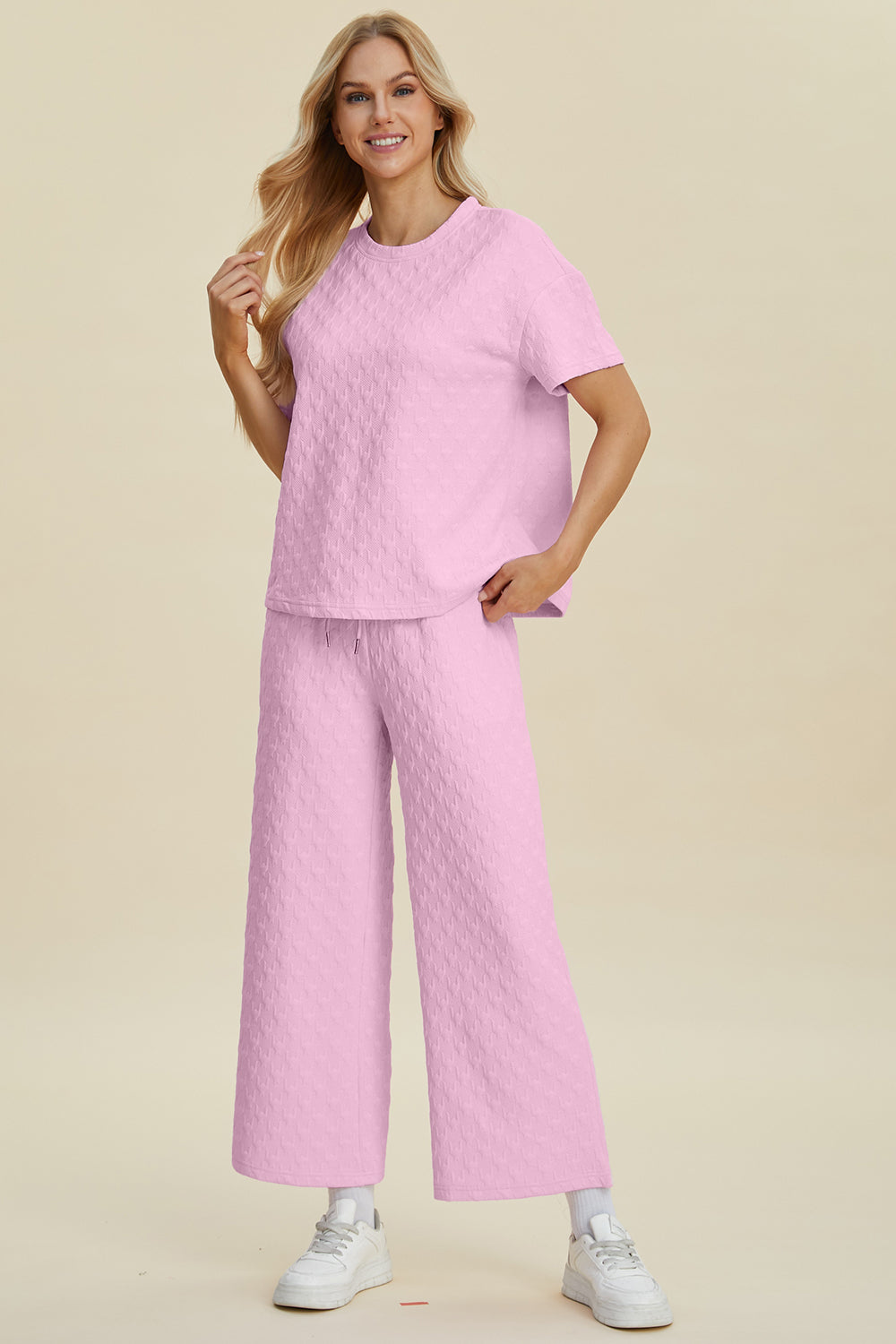 Double Take Melanie Short Sleeve Top and Pants Set