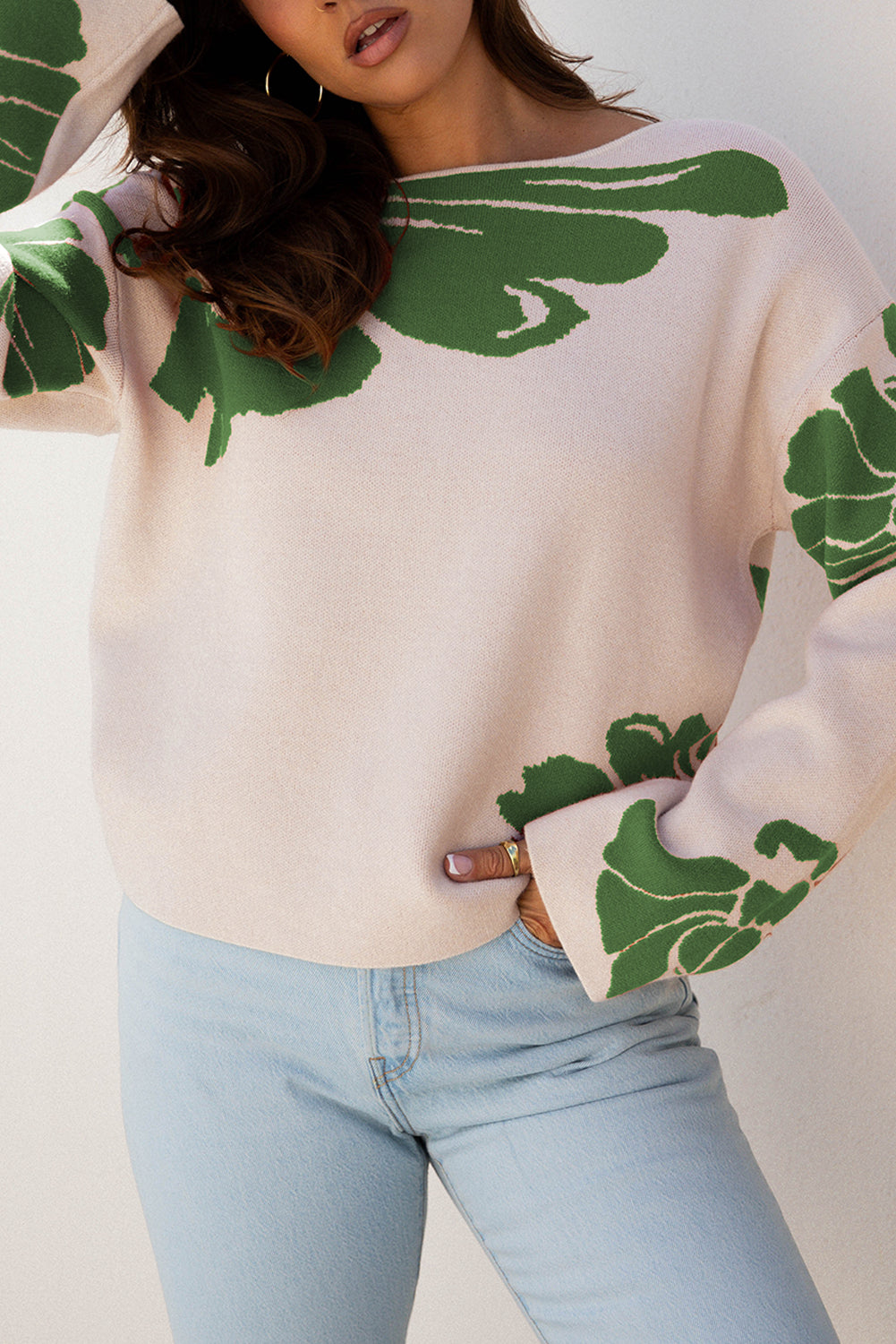 Floral Wide Sleeve Sweater