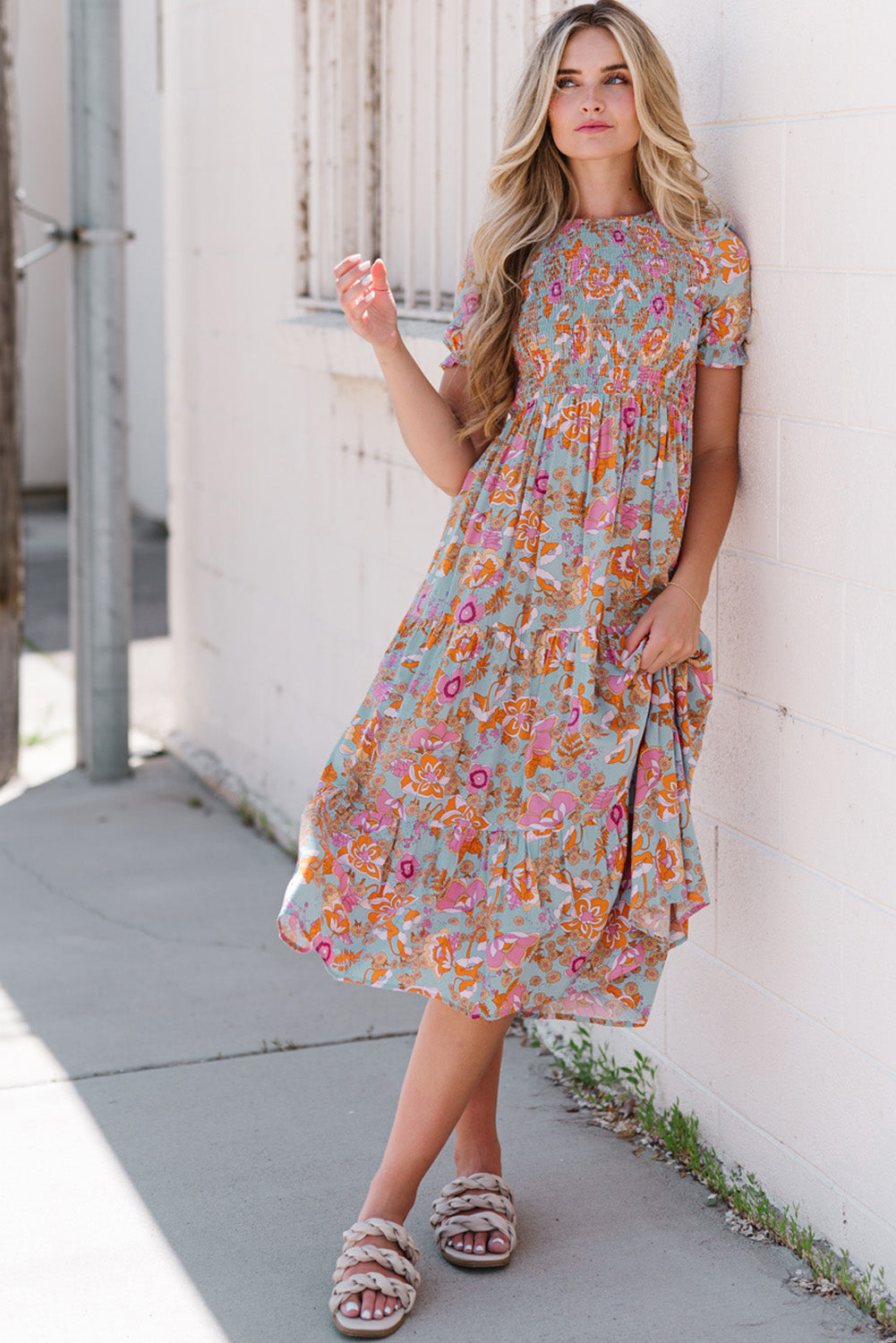 Lacey Floral Midi Dress