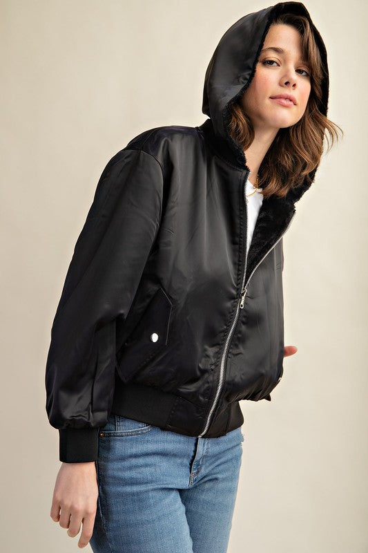 Cleo Fur Lined Bomber Jacket