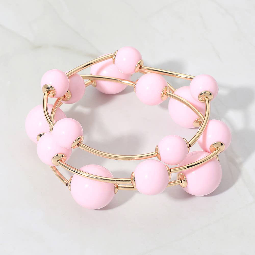 Roller Skates Beaded Stretch Stackable Layered Bracelets