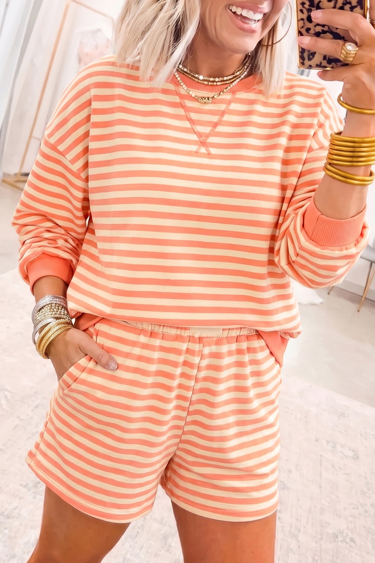2026 Striped Shorts Set