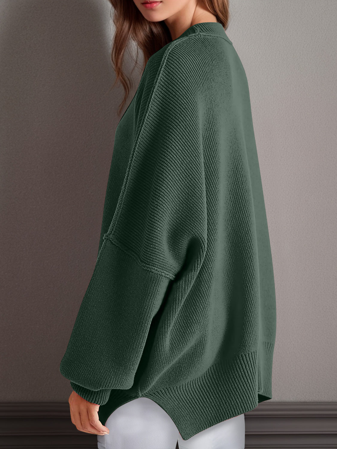 Mandy Side Slit Sweater  Oversized Pullover Sweater