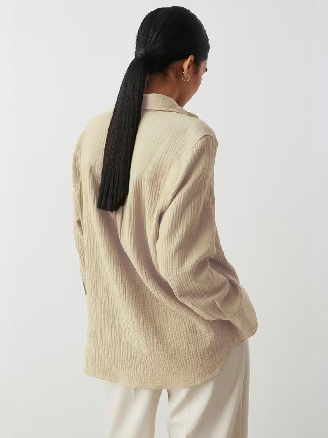 Savannah Textured Cotton Long Sleeve Shirt