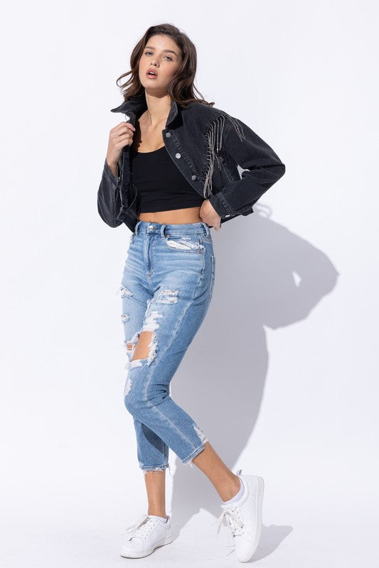 Riley Crop Denim Jacket