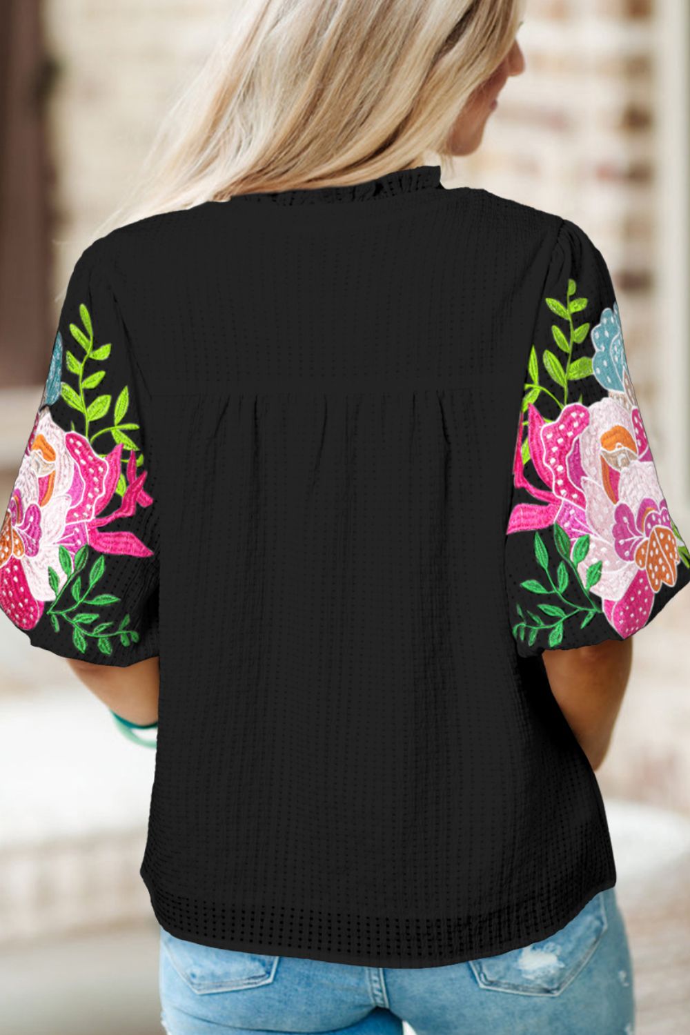 Wake Up to Roses Embroidered Top