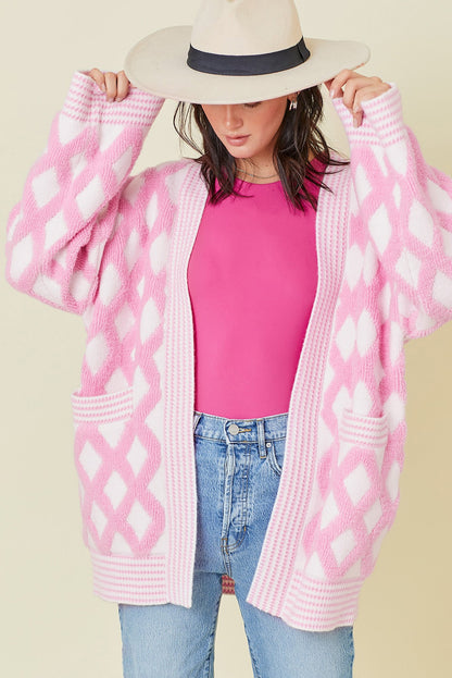 Pink Rhombus Cardigan