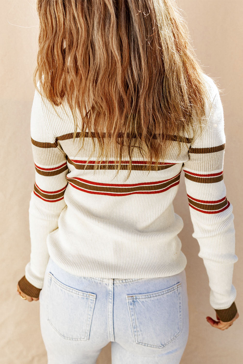 Amy Striped Rib-Knit Top