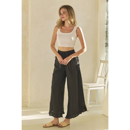 Breezy Stripe Linen Wide Leg Pants