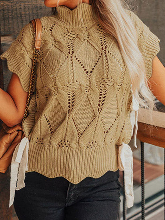 Adeline Openwork Turtleneck Sweater