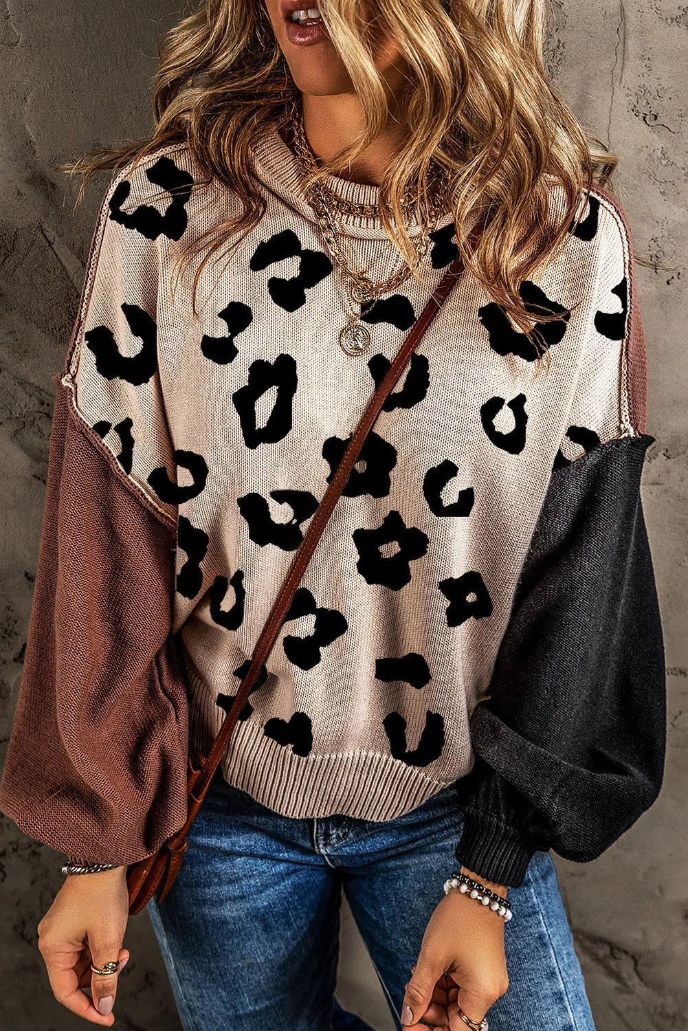 Righting The World Leopard Openseam Sweater